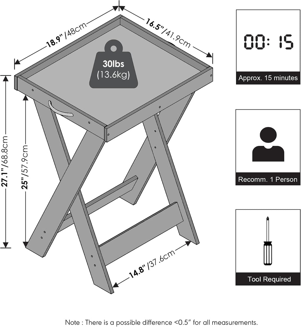 Cozy Bedside Table with Removable Tray – Stylish Nightstand for Everyday Living