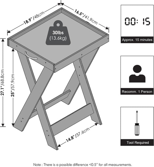Cozy Bedside Table with Removable Tray – Stylish Nightstand for Everyday Living