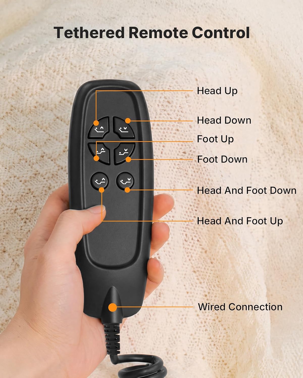 Adjustable Bed Frame – Electric Head & Foot Incline with Quiet Motor for Personalized Comfort