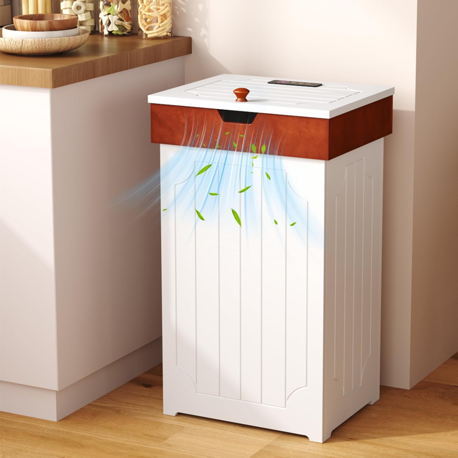 Cozy Farmhouse Trash Can Cabinet – 13 Gallon Hidden Waste Bin for Kitchen & Home
