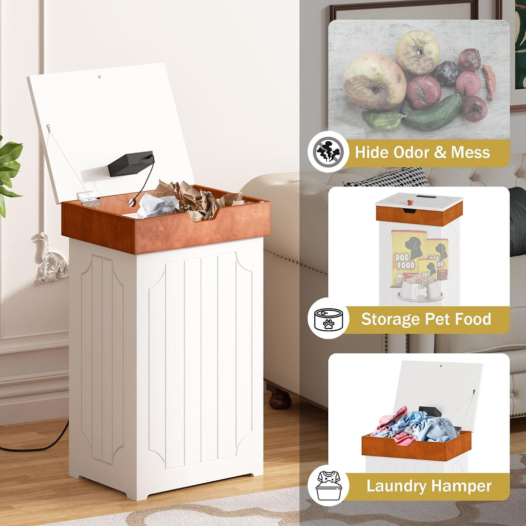 Cozy Farmhouse Trash Can Cabinet – 13 Gallon Hidden Waste Bin for Kitchen & Home