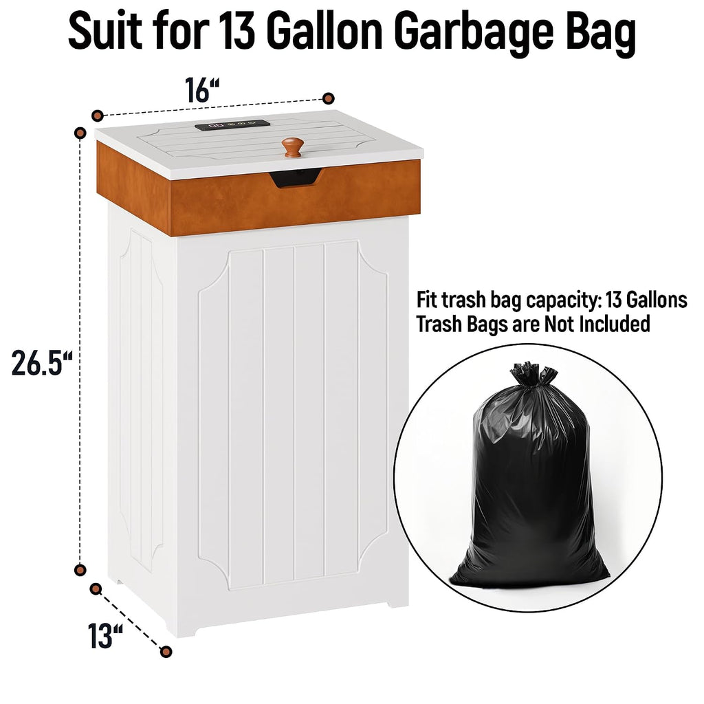Cozy Farmhouse Trash Can Cabinet – 13 Gallon Hidden Waste Bin for Kitchen & Home