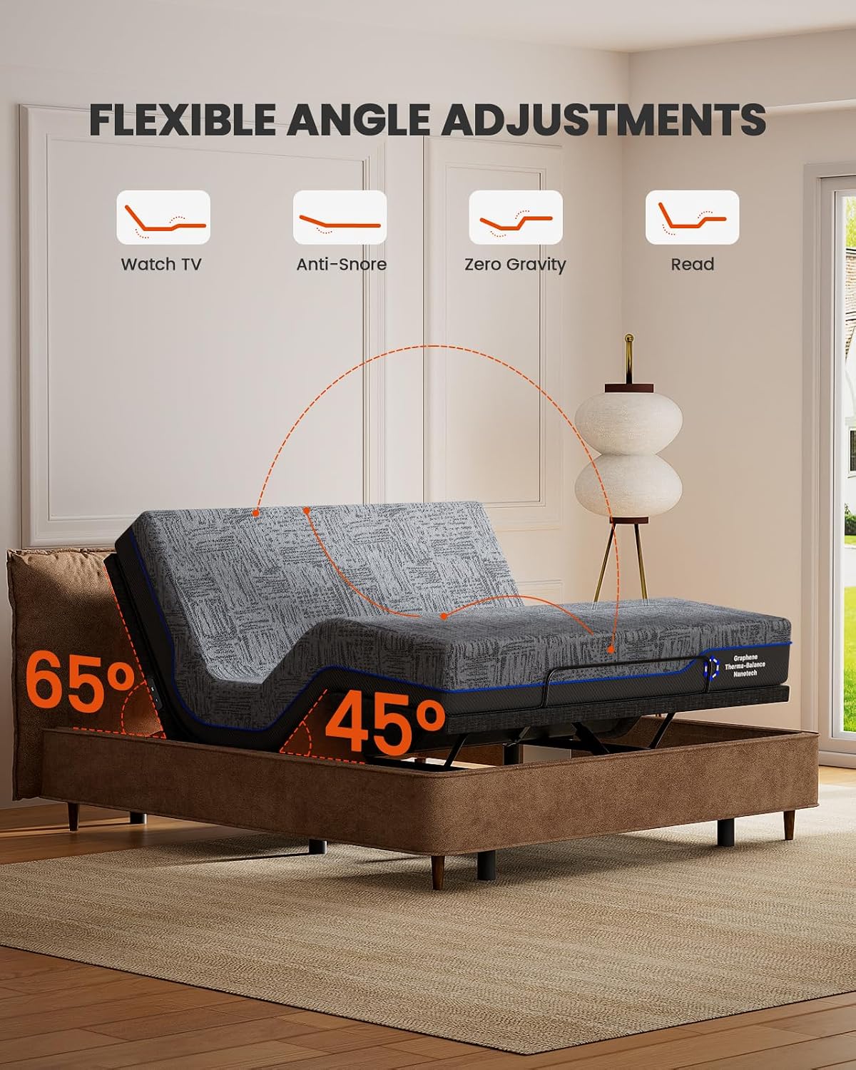 Electric Adjustable Bed Frame – Massage Base with Zero Gravity, Head & Foot Incline & Wireless Remote