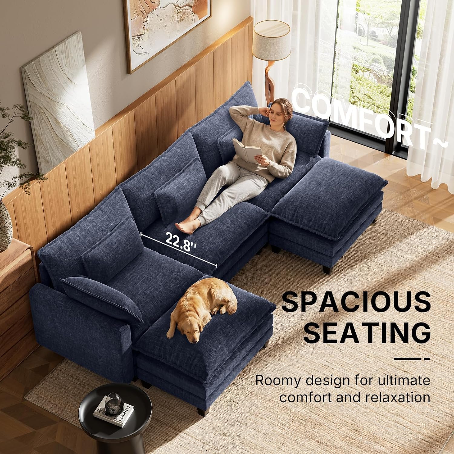 Modern Modular Sectional Sofa – Versatile Curved Couch for Cozy Living Room Spaces