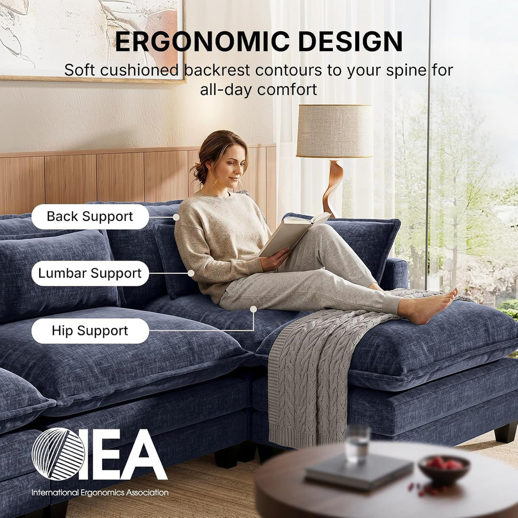 Modern Modular Sectional Sofa – Versatile Curved Couch for Cozy Living Room Spaces