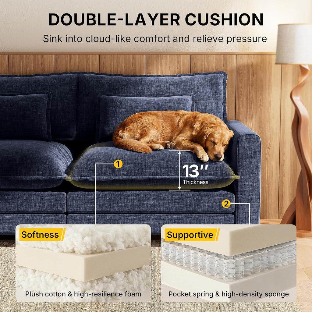 Modern Modular Sectional Sofa – Versatile Curved Couch for Cozy Living Room Spaces