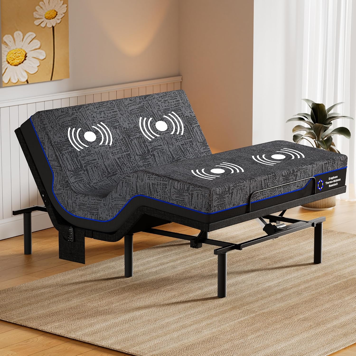 Electric Adjustable Bed Frame – Massage Base with Zero Gravity, Head & Foot Incline & Wireless Remote